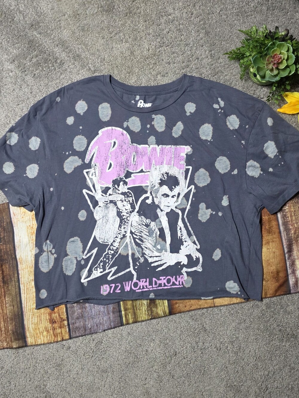David Bowie Cutoff T-Shirt Punk Rock Music Band Tee Size S / M - Picture 3 of 7